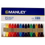 Manley Ceras de Colores Surtidos 60mm Estuche de 15 Unidades